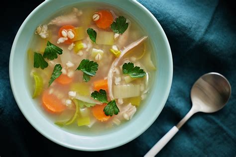 Cock-a-leekie Soup - A Hearty Broth Infused With Savory Game Flavors and Fragrant Spring Vegetables!